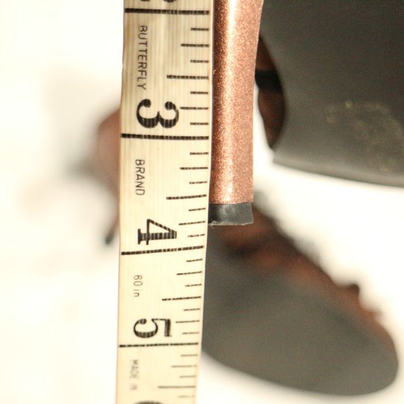 CHARLOTTE RUSSE Copper Lacy Lining Bow Front Heels Size 7 US Wmn - Picture 9 of 10